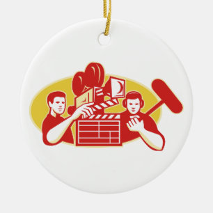 Film Director Movie Clapper Soundman Keramisch Ornament