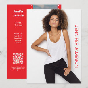 Film Foto Acteur Model Promo Flip Card   QR Code Kaart