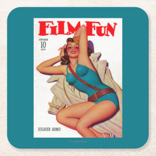 Film Fun Magazine Hoesje 10 Vierkante Kartonnen Onderzetter