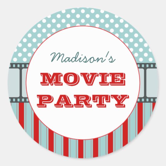 Film Gepersonaliseerde Party Sticker (Voorkant)