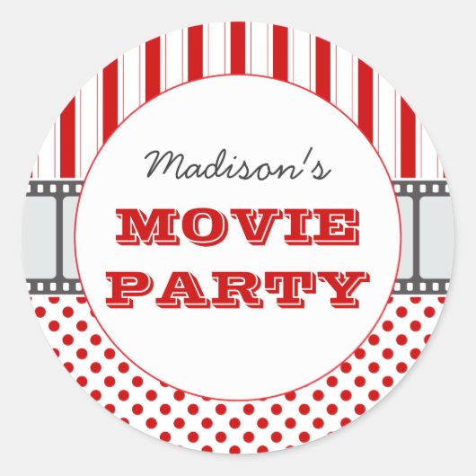 Film Gepersonaliseerde Party Sticker (Voorkant)