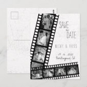 Film Landelijke Moderne Foto Save the Date Ansicht Briefkaart (Voorkant / Achterkant)