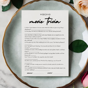 Film moderne Trivia Fête des mariées Carte de jeu