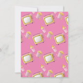 Film Nachtpop Retro Roze TV Verjaardagsfeest Kaart (Achterkant)