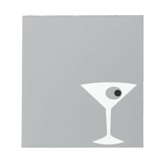 Film Noir Martini Glass Notepad Notitieblok (Voorkant)