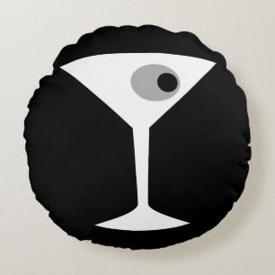 Film Noir Martini Glass Round Pillow Rond Kussen
