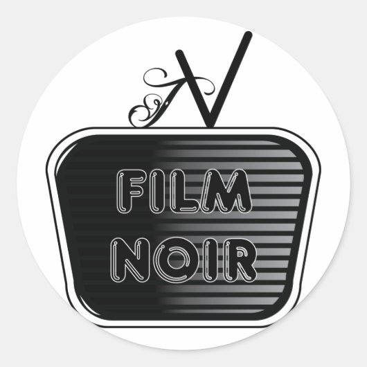 Film Noir Ronde Sticker (Voorkant)