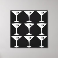 Film Noir Weer Martini Stretched Canvas Print