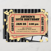 Film Popcorn Uitnodiging (Voorkant / Achterkant)