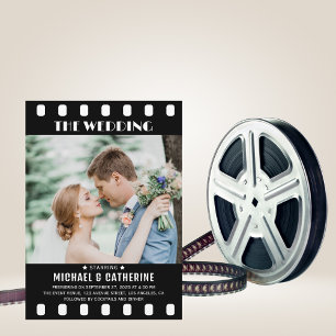 Film Poster Filmstrip Zwart-wit Bruiloft Kaart