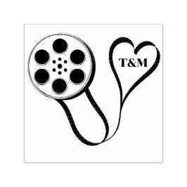 Film Reel Love Heart Gepersonaliseerde bruiloft Zelfinktende Stempel