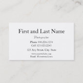 Film Roll Fotografie Visitekaartje (Achterkant)