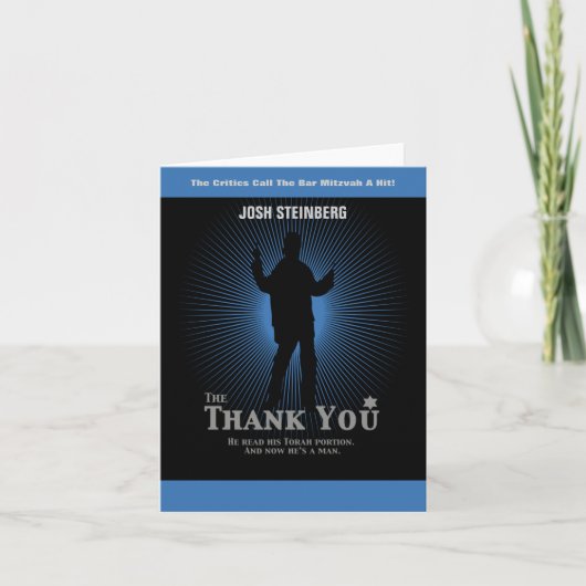 Film Star Bar Mitzvah Merci Black Navy Blue (Devant)