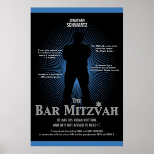 Film Star Bar Mitzvah Poster Black Navy Blue