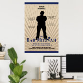 Film Star Bar Mitzvah Poster Tan Navy Blue (Bureau à domicile)