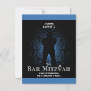 Film Star Bar Mitzvah Réponse RSVP Black Navy Blue
