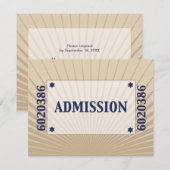 Film Star Bar Mitzvah Réponse RSVP Tan Navy Blue (Devant / Derrière)