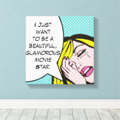 Film Star Pop Art Stretted Canvas Print (Insitu (Houten vloer))