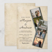 Film Strip Photo wedding Invitation (Devant / Derrière)