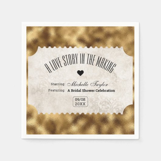 Film Ticket Bruids Datum Nacht Ideeën Servet (Voorkant)