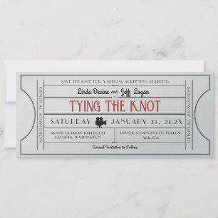 Film Ticket Save The Date Kaart