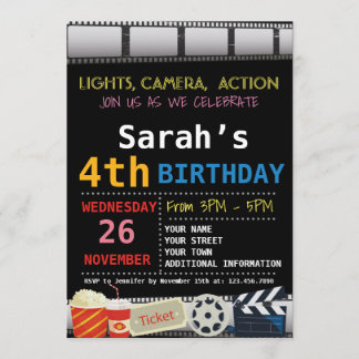 FILM VERJAARDAG UITNODIGING