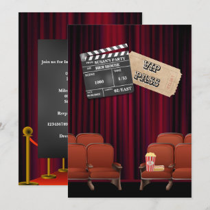 Film VIP popcorn ticket klapper board screening Kaart