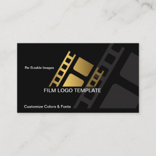 Film Visitekaartje Design Metallic Gold Film Strip