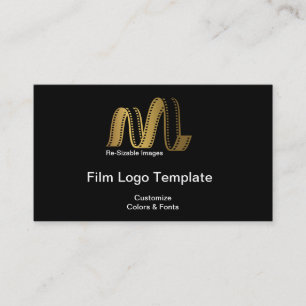 Film Visitekaartje Design Metallic Gold Film Strip