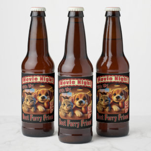 Filmavond - Beste harige vriend - Knuffelige kat & Bier Etiket