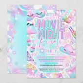 Filmavond Pajama Pastel Rainbow Verjaardagsfeest Kaart (Voorkant / Achterkant)