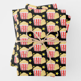 Filmavond Popcorn en tickets Inpakpapier Vel
