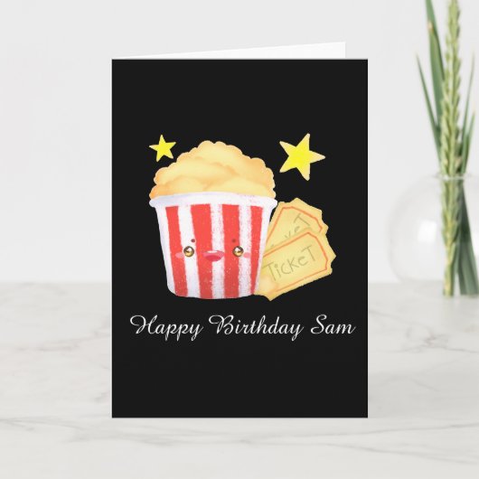 Filmavond Popcorn en tickets Kaart (Voorkant)