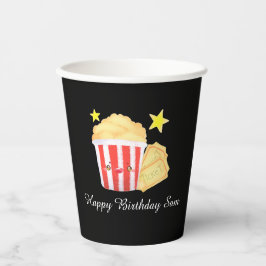 Filmavond Popcorn en tickets Papieren Bekers