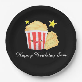 Filmavond Popcorn en tickets Papieren Bordje