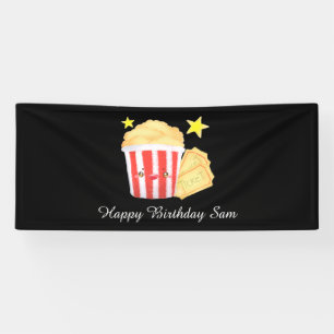 Filmavond Popcorn en tickets Spandoek