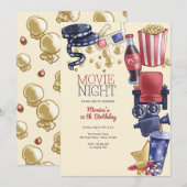 Filmavond verjaardag kaart (Voorkant / Achterkant)