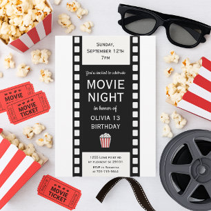 "Filmavond Verjaardagsuitnodiging Filmstrip Kind Kaart