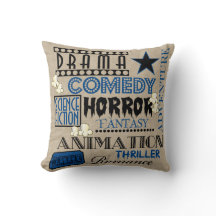Filmbioscoop Genre kaartje Pillow-Dark blue