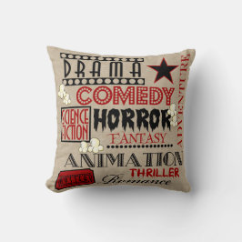 Filmbioscoop Genre kaartje Pillow-Red Kussen