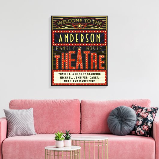 Filmbioscoop thuisbioscoop | Aangepaste naam Canvas Afdruk (Insitu (Woonkamer))