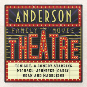 Filmbioscoop thuisbioscoop   Aangepaste naam Glazen Onderzetter