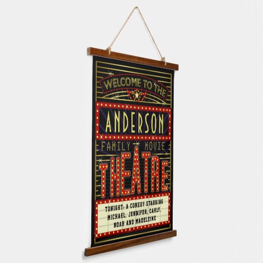 Filmbioscoop thuisbioscoop | Aangepaste naam Hangend Wandkleed (Gebogen)