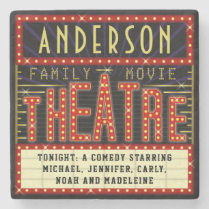 Filmbioscoop thuisbioscoop Aangepaste naam Stenen Onderzetter