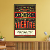 Filmbioscoop thuisbioscoop | Naam 24 x 36 Canvas Afdruk (Insitu (Woonkamer))