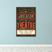 Filmbioscoop thuisbioscoop | Naam 24 x 36 Canvas Afdruk (Insitu (Houten vloer))