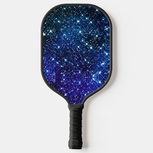Filmblauw Glitter monogram Pickleball Paddle (Achterkant)