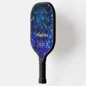 Filmblauw Glitter monogram Pickleball Paddle (Links)