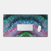 Filmblauw paars Glitter monogram Bureaumat (Keyboard & Muis)