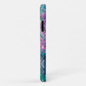 Filmblauw paars Glitter monogram Case-Mate iPhone Case (Achterkant/rechts)